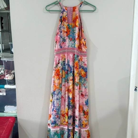 Anthropologie Floral Maxi Dress - Pink and Multicolor - Picture 5 of 8